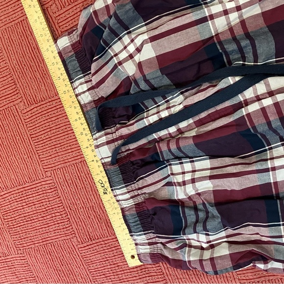 Denver Hayes men’s XL pyjama pants / Burgundy Navy white Plaid - Picture 4 of 12